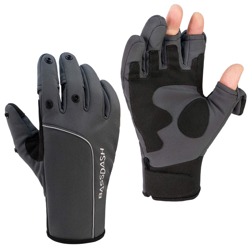 BASSDASH WintePro Insulated Fishing Gloves Water Repellent with Fleece Lining Cold Weather Winter Gloves for Men Women Ice Fishing Hunting Photography Hiking - Image 1