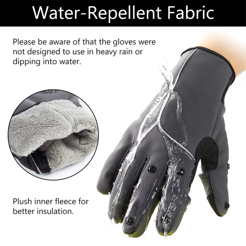 BASSDASH WintePro Insulated Fishing Gloves Water Repellent with Fleece Lining Cold Weather Winter Gloves for Men Women Ice Fishing Hunting Photography Hiking - Image 4