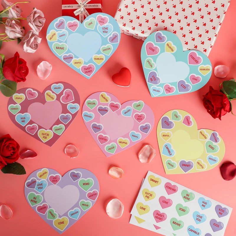 Sereliy 24 PCS Valentine's Day Picture Frame Ornaments Paper Heart DIY Photo Frame Craft Set Hanging Decorations for School Classroom Activity Decor Supplies (Heart) - Image 5