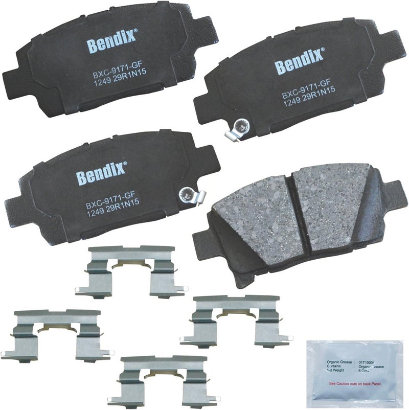 Bendix وسادة فرامل سيراميك بنديكس بريميوم خالية من النحاس CFC1249 مع أدوات التركيب - Image 1