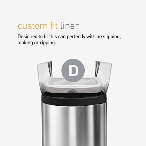 simplehuman Code D 100 Count, Dispenser Pack Custom Fit Liners, Drawstring Trash Bags, 20 Liter / 5.3 Gallon, White - Image 4