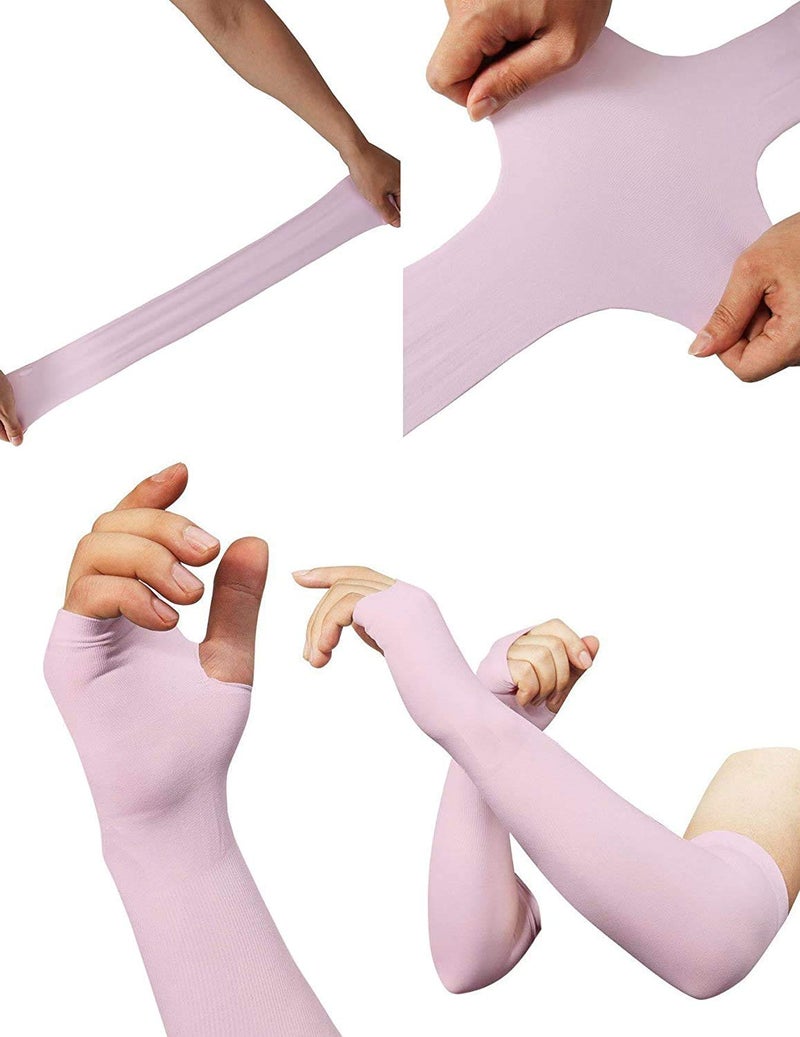 NESVIB 3 Pairs Biker/Sports Full Arm Fingerless Sleeves Gloves for UV, Dust, Summer, Sun Protection for men and Women - Image 4