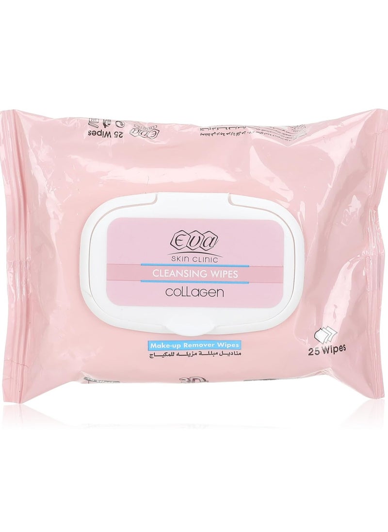 Eva Collagen Moisturizing And Cleansing Facial Wipes 25 Wipes  - Image 1