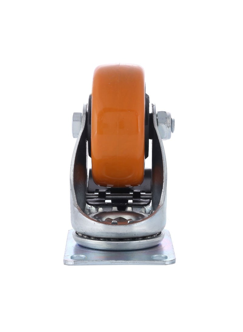 BMB tools 2-Piece 100mm Orange PVC Medium Duty Caster Double Ball Bearing - Swivel with Brake - Plate - Image 4