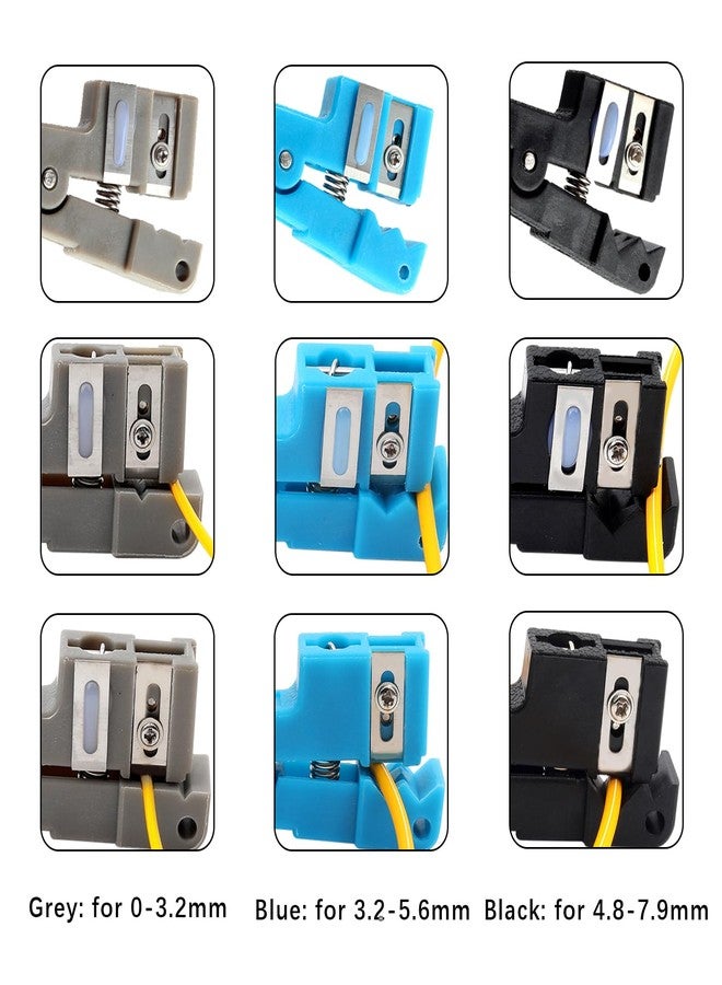 فلاين أداة قطع الألياف الضوئية، 3 قطع من أداة تجريد الكابلات المحورية، أداة قطع الكابلات، أداة تجريد غلاف الألياف الضوئية، أداة تجريد الأنبوب العازل لتجريد الألياف الضوئية البسيطة وكابل الألياف الضوئية - Image 4