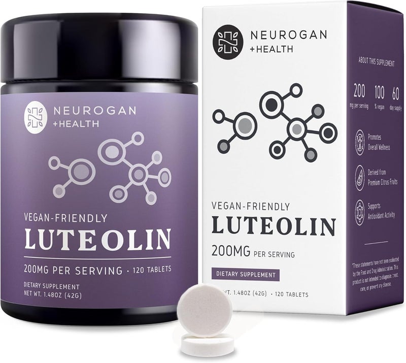 Neurogan Luteolin Supplement Tablets  200 MG 120 Ct  Natural Bioflavonoids Supplements for Cellular  Brain Health Immune Support  PlantBased Flavonoids Polyphenols Supplement for Men  Women - Image 1