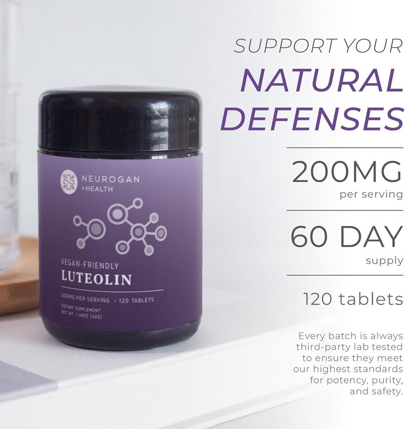 Neurogan Luteolin Supplement Tablets  200 MG 120 Ct  Natural Bioflavonoids Supplements for Cellular  Brain Health Immune Support  PlantBased Flavonoids Polyphenols Supplement for Men  Women - Image 3