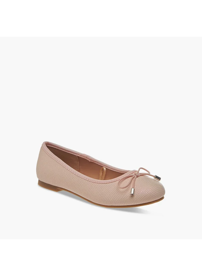 ليتل ميسي Girls Bow Accent Slip-On Ballerina Shoes