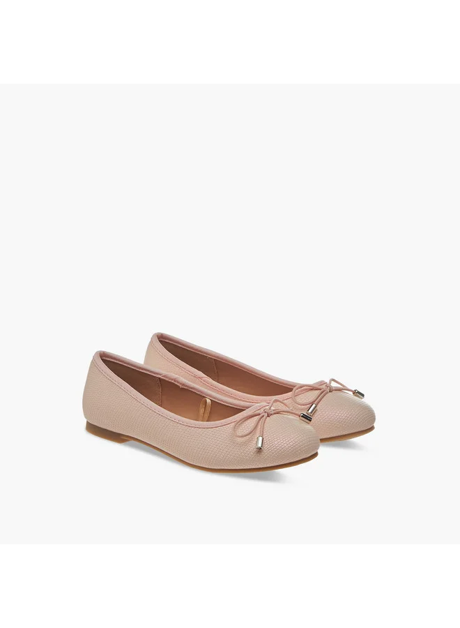 ليتل ميسي Girls Bow Accent Slip-On Ballerina Shoes