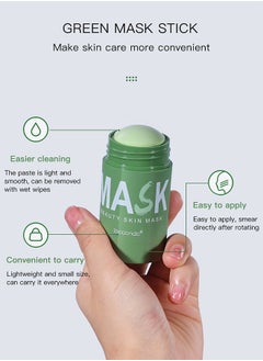 ibcccndc Green Tea Mask Stick for Face,Green tea deep cleanse mask, Green tea mask stick Blackhead Remover  - Image 3