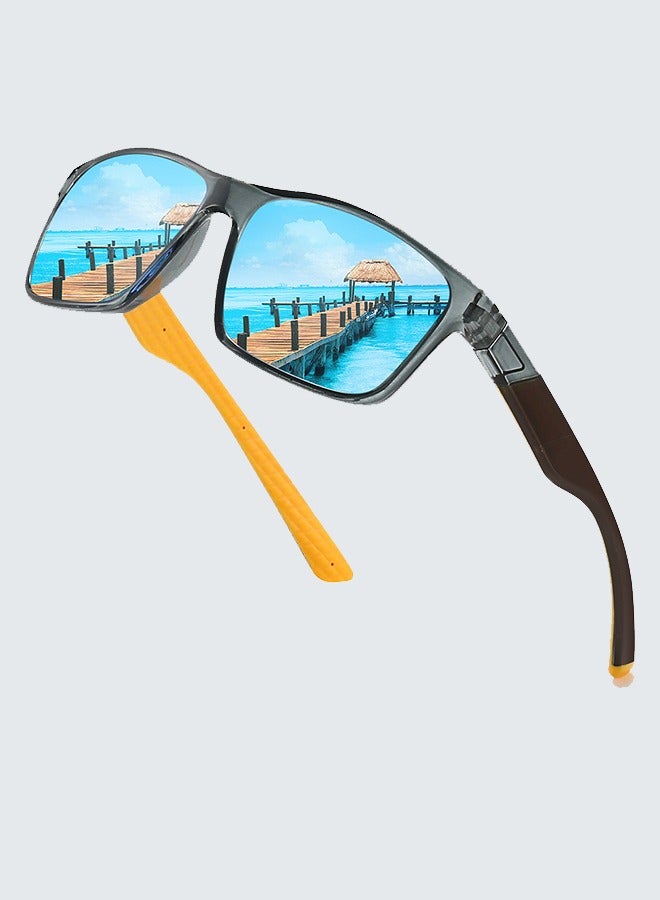 Unisex Hd Polarized Sports Sunglasses - Lightweight Tr90 Frame, Uv400 Protection And Anti-Glare For Active Lifestyle Square Colorful Trendy Eyewear Cycling Driving Mirrors - Image 1