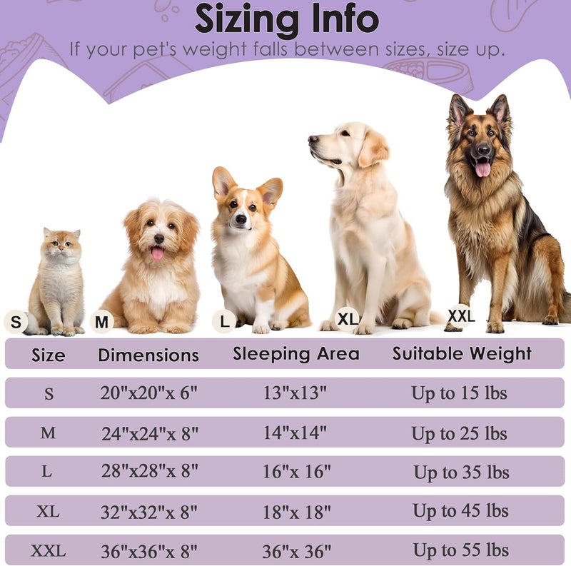 Hoewina Dog Beds Large Sized Dog and Cats, 32in Pet Beds for Large Pet, Washable Indestructible Extra Large Dog Bed (Purple) - Image 2