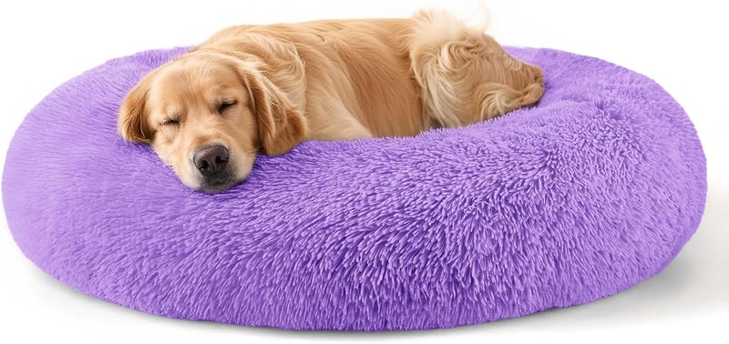 Hoewina Dog Beds Large Sized Dog and Cats, 32in Pet Beds for Large Pet, Washable Indestructible Extra Large Dog Bed (Purple) - Image 1