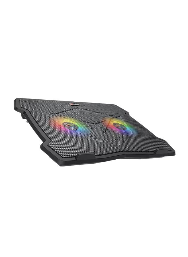 MEETION CP2020 RGB Laptop Cooling Pad – Quiet Dual Fans, Adjustable Stand, 2 USB Ports, Fits Up to 14-Inch Gaming Laptops  - Image 3