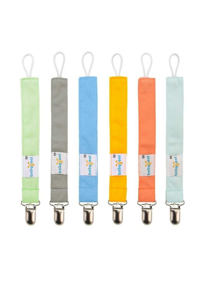 babygoal - Pacifier Clips 6 Pack Pacifier Holder For Boys And Girls Fits Most Pacifier Styles & Baby Toys And Baby Gift 6Mp10 - Image 1