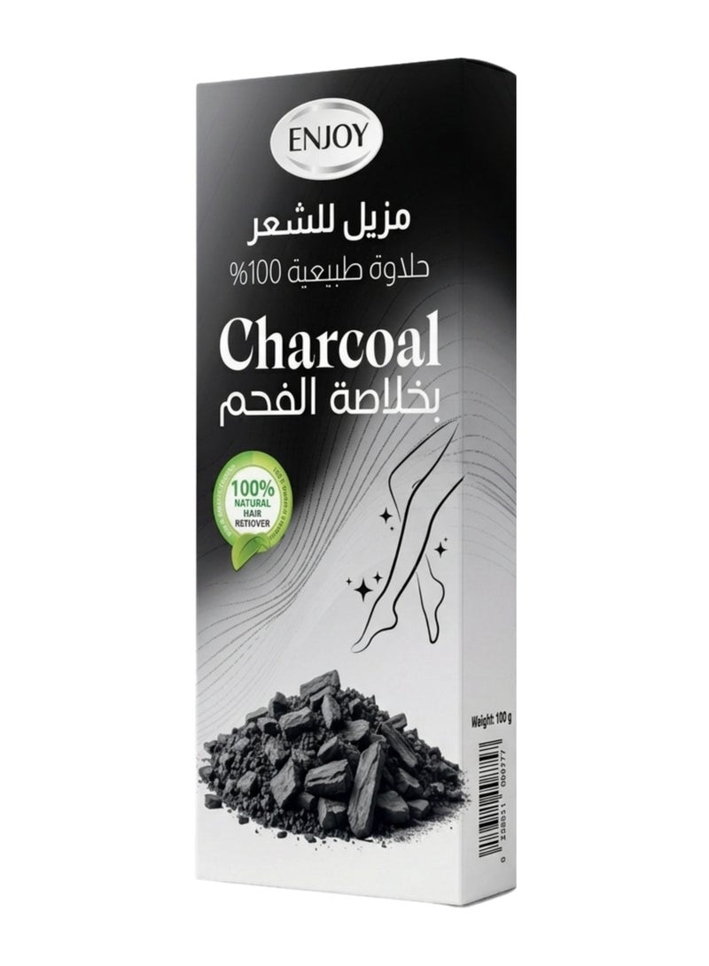 Enjoy Charcoal Hair Remover WAX – 100% Natural Sweetness, With Activated Charcoal Extract, 100g - Image 1