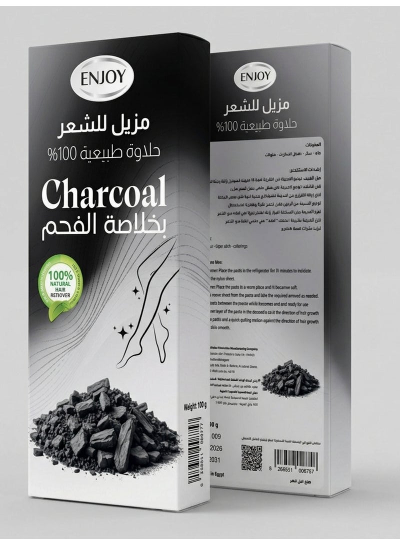 Enjoy Charcoal Hair Remover WAX – 100% Natural Sweetness, With Activated Charcoal Extract, 100g - Image 2