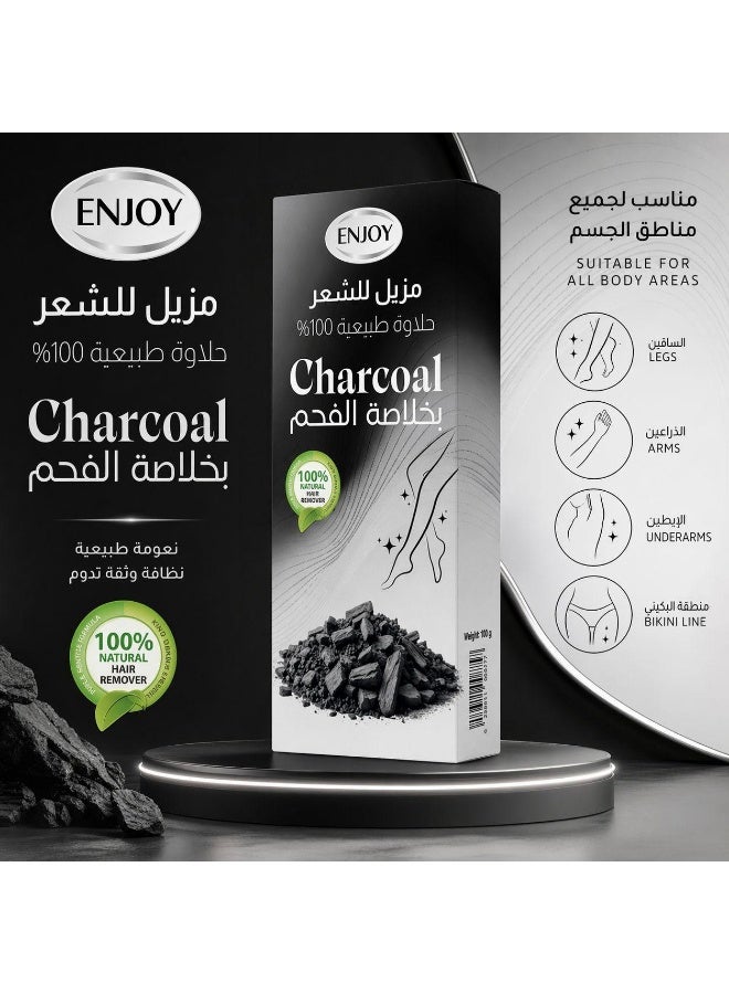 Enjoy Charcoal Hair Remover WAX – 100% Natural Sweetness, With Activated Charcoal Extract, 100g - Image 5