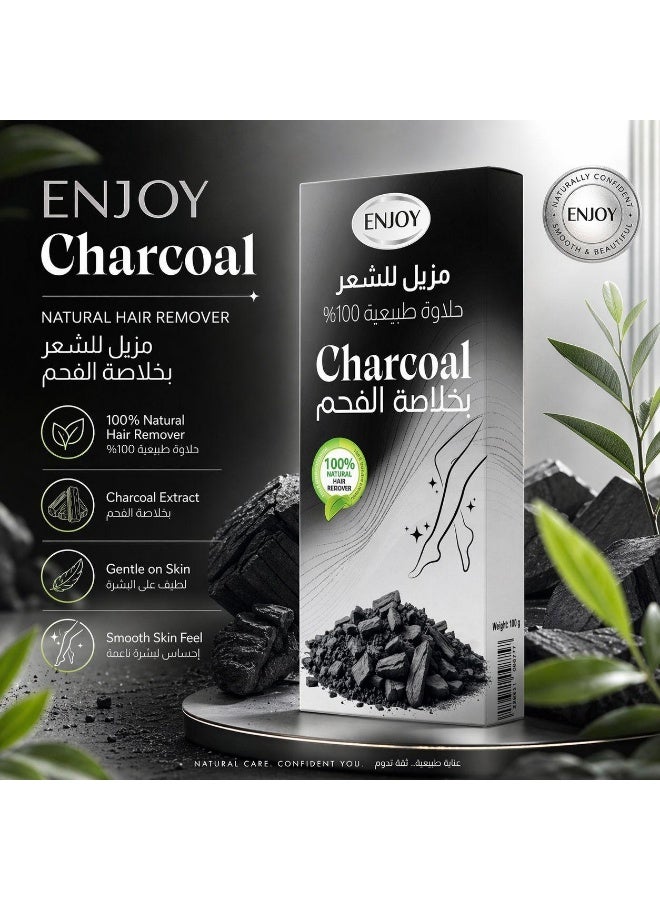 Enjoy Charcoal Hair Remover WAX – 100% Natural Sweetness, With Activated Charcoal Extract, 100g - Image 3