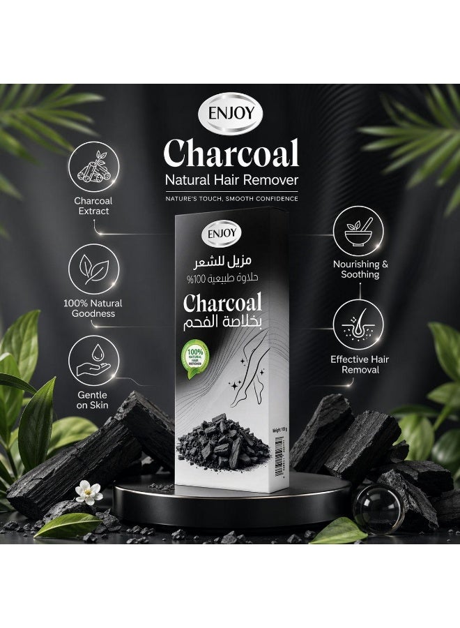Enjoy Charcoal Hair Remover WAX – 100% Natural Sweetness, With Activated Charcoal Extract, 100g - Image 4