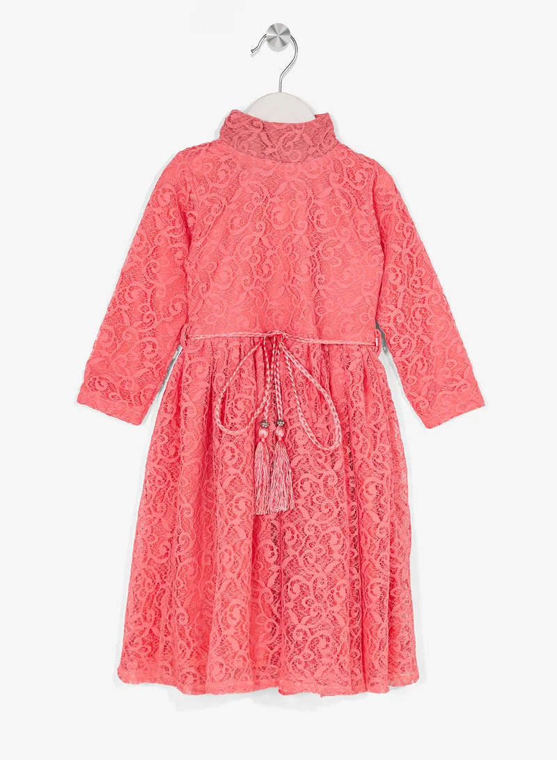 ليتل جولدن ابل فستان دانتيل بشراريب