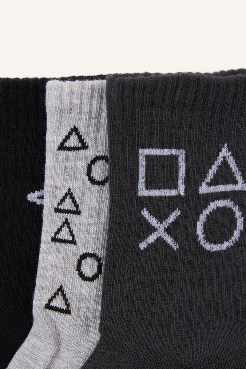 DeFacto Multicolour Boy Boy PlayStation 3 Piece Cotton Long Socks Casual - Image 4