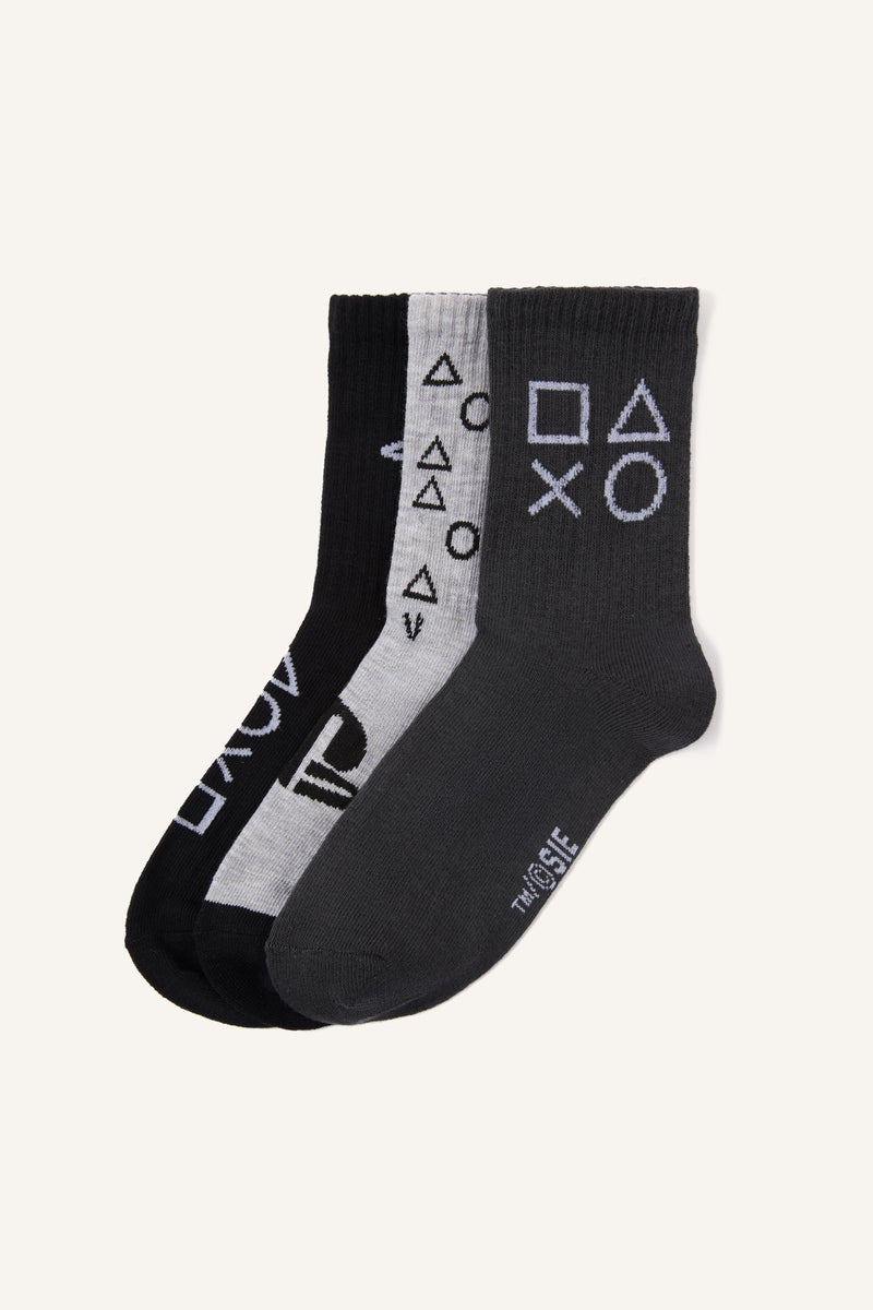 DeFacto Multicolour Boy Boy PlayStation 3 Piece Cotton Long Socks Casual - Image 1