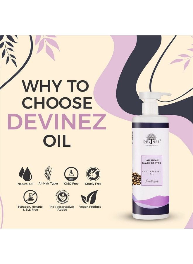 Devinez Jamaican Black Castor Certified Coldpressed Oil 100Ml With Pump Organic For Hair Growth Stronger Hair Skin & Nails No Mineral Oil & Silicones - Image 3