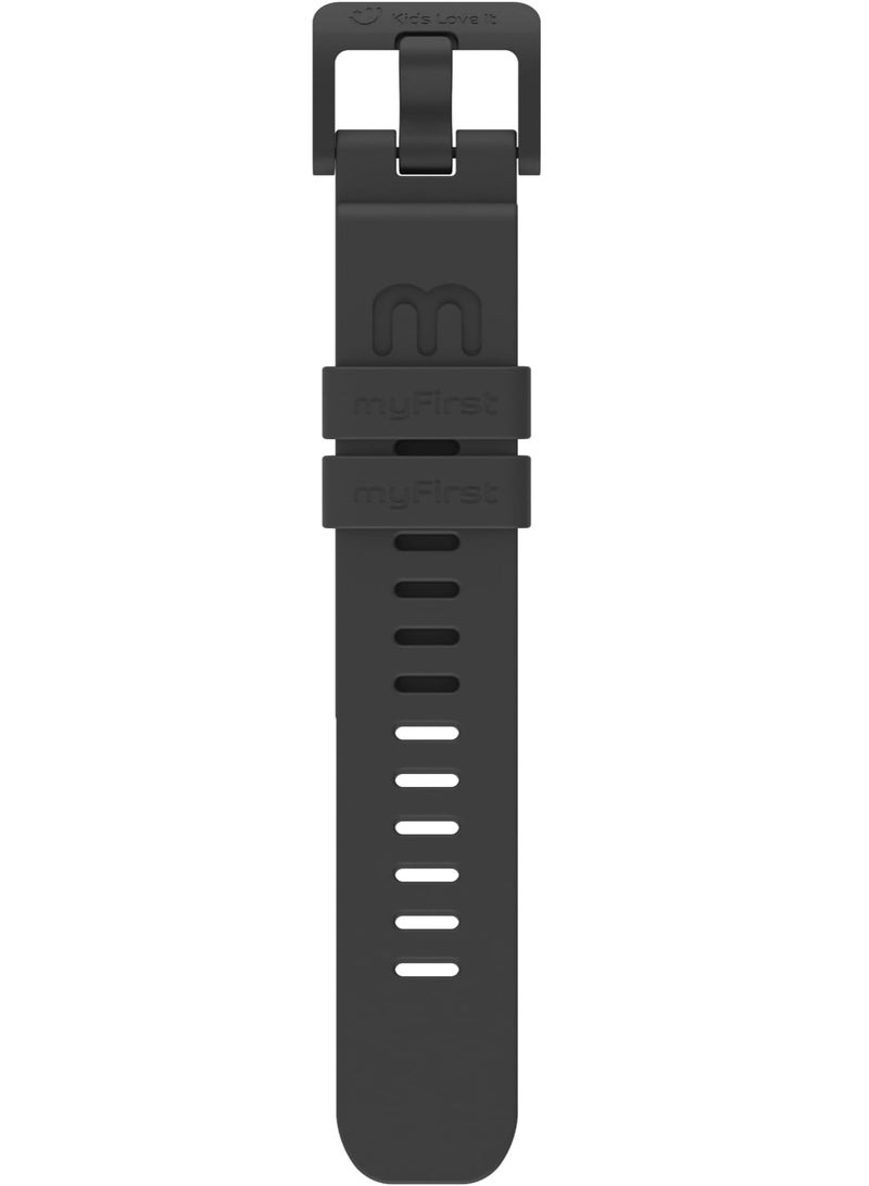 myFirst Silicone Watch Strap for Fone S3/S3+/S3c/S4/R2 - 20mm|Adjustable, Quick Release Mechanism Replacement Strap, Made from Silicone, Flexible, Comfortable All-Day Wear - Black