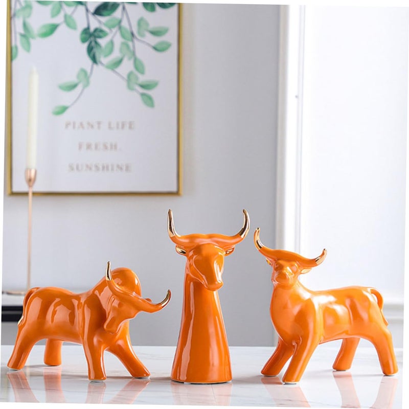 Creative Tabletop Cattle Sculpture Home Decor for Living Room Office Unique Photography Prop - Image 5