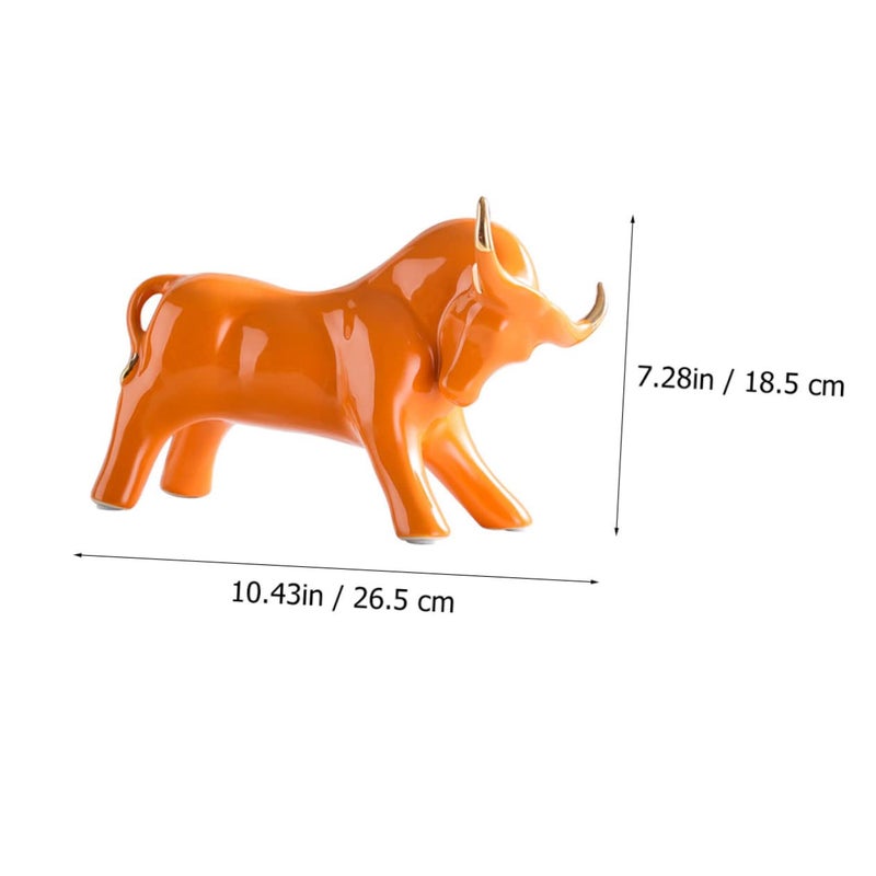 Creative Tabletop Cattle Sculpture Home Decor for Living Room Office Unique Photography Prop - Image 3