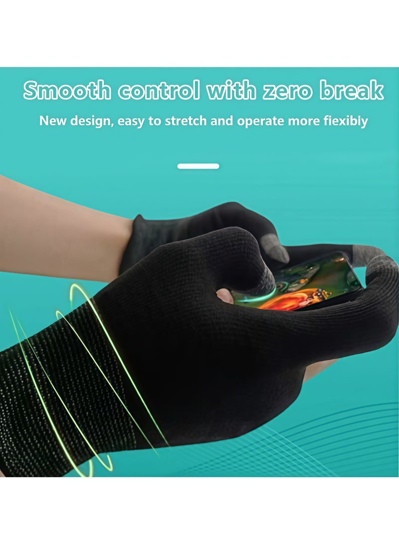 1 Pairs E-Sports Gaming Gloves＋8 Pcs Mobile Esports Gaming Finger Sleeve，Anti-Sweat Breathable Thumb for Highly Sensitive Nano-Silver Fiber Material and Nylon PUBG Mobile Phone Games Accessories - Image 4