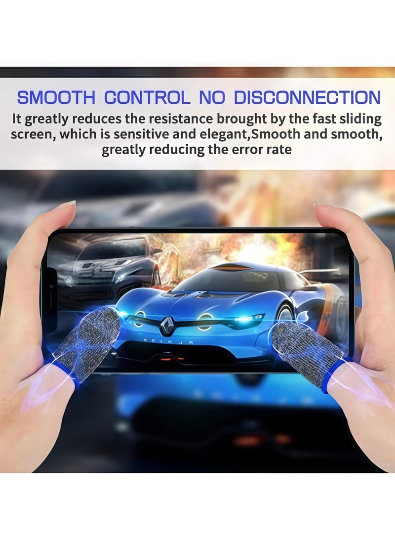 1 Pairs E-Sports Gaming Gloves＋8 Pcs Mobile Esports Gaming Finger Sleeve，Anti-Sweat Breathable Thumb for Highly Sensitive Nano-Silver Fiber Material and Nylon PUBG Mobile Phone Games Accessories - Image 5