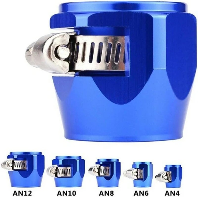 Hose Finisher Clamp 5pcs Metal Car End Oil Fuel Hose Clamp AN4 AN6 AN8 AN10 AN12 Pipe Finisher for Stainless Braided Hoses,Rubber Hoses End Finis(AN 4 Black) - Image 3