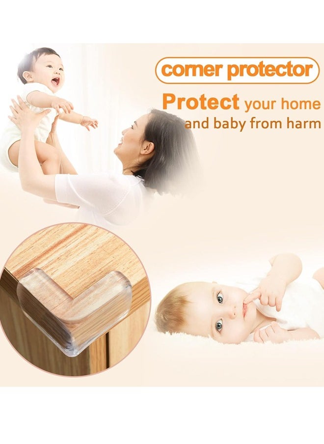 Generic - Corner Guards Furniture Corner and Edge Safety Bumpers Baby Proofing Edge Protector Strip Clear Silicone Soft Corner Protectors Kids Soft Table Corner Protectors for Child for Furniture Against Sharp Corners for Sharp Corners of Cabinets Tables Drawers - Image 1