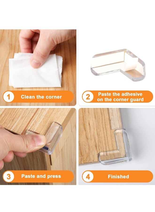 Generic - Corner Guards Furniture Corner and Edge Safety Bumpers Baby Proofing Edge Protector Strip Clear Silicone Soft Corner Protectors Kids Soft Table Corner Protectors for Child for Furniture Against Sharp Corners for Sharp Corners of Cabinets Tables Drawers - Image 1