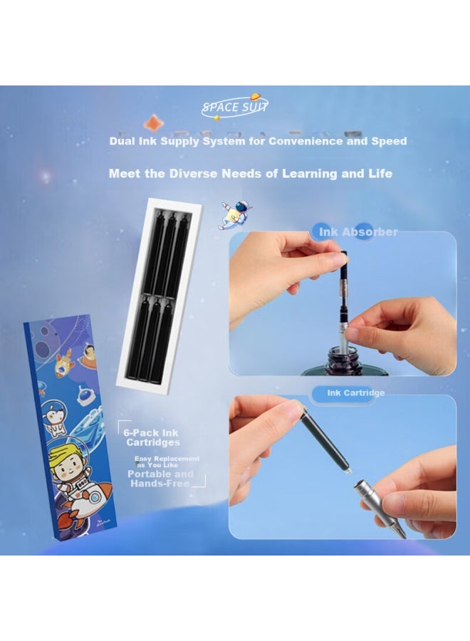 Pimio Space Pen Set For Elementary And Middle School Students Graduation Gift Calligraphy Business Office Financial Pen Space Blue - Image 3