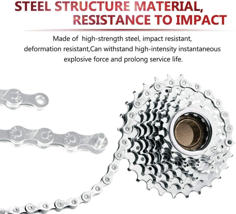 LATERN TOOPRE 6/7/8-Speed Bicycle Chain, 116 Links ​​Steel High Strength Bike Derailleur Chain for 6/7/8-Gear Road Mountain Bicycle (4.9ft) - Image 3