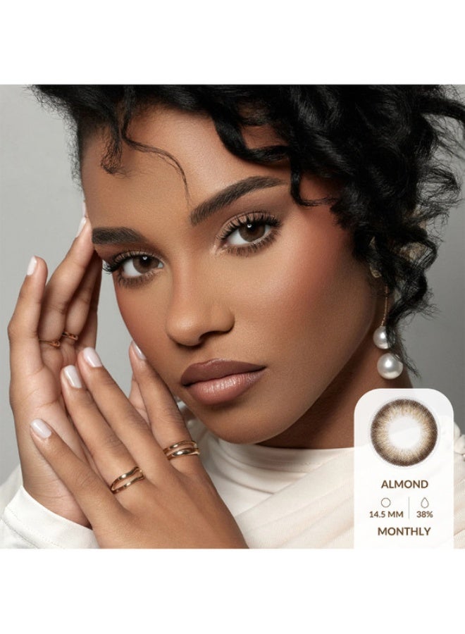 Amara Unisex Almond Monthly Disposable Contact Lenses, Color Contact Lenses, Cosmetic Contact Lenses, Brown Contact Lenses - Image 3