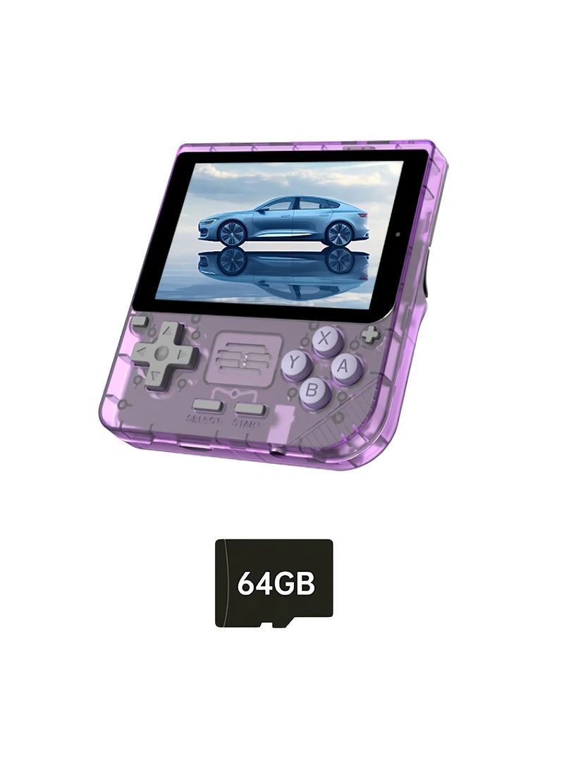 باوكيدي وحدة تحكم ألعاب ريترو V10 محمولة باليد، جهاز ألعاب ريترو IPS OCA بشاشة كاملة غير قابلة للانزلاق، وحدة تحكم ألعاب فيديو كلاسيكية محمولة خفيفة الوزن مع 5500 لعبة محملة مسبقًا، (قطعة واحدة باللون الأرجواني، 64 جيجابايت) - Image 1