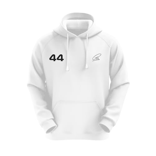 DUDEME : Motorsport Hoodie Lewis Unisex White Sweatshirt for Car Enthusiast 100% Cotton Hooded Neck Regular Fit Formula One - Image 3