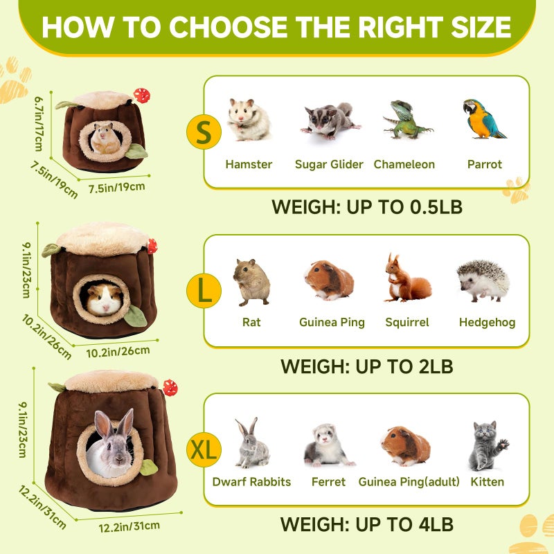 LYART Guinea Pig Hamster Bedding or Hideout for Mouse Mice Rat Ferret Bunny Fluff Bedding Bed House Cage Accessories, Dwarf Rabbits Hedgehog Bearded Dragon Warm Bedding Winter Nest Cave, Washable(2.L) - Image 4