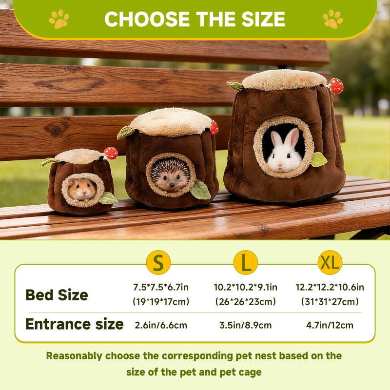 LYART Guinea Pig Hamster Bedding or Hideout for Mouse Mice Rat Ferret Bunny Fluff Bedding Bed House Cage Accessories, Dwarf Rabbits Hedgehog Bearded Dragon Warm Bedding Winter Nest Cave, Washable(2.L) - Image 5