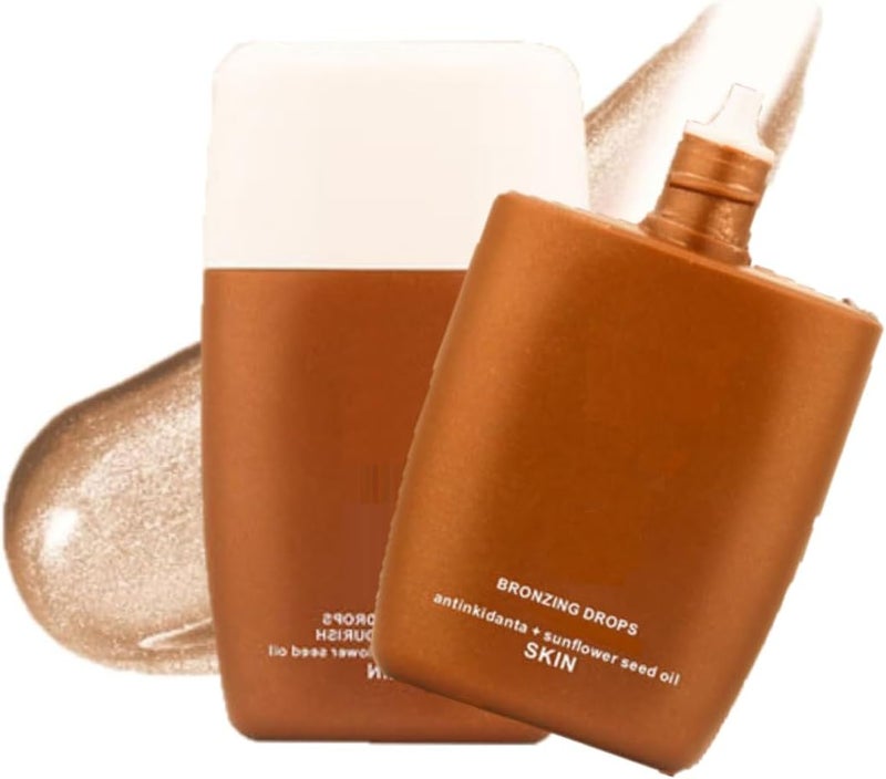 Liquid Highlighter Bronzer Liquid Highlighter Face Body Shimmer Cream Glow Contouring Makeup Moisturising Lightweight 02 Champagne