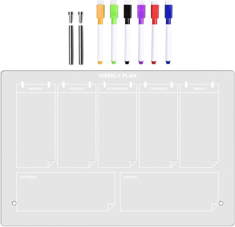 Angoily Acrylic Memo Board with Markers Multi Functional Message Board for Home School Office - Image 1