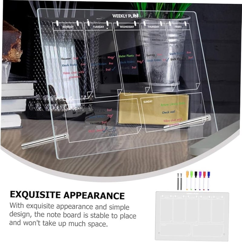 Angoily Acrylic Memo Board with Markers Multi Functional Message Board for Home School Office - Image 4