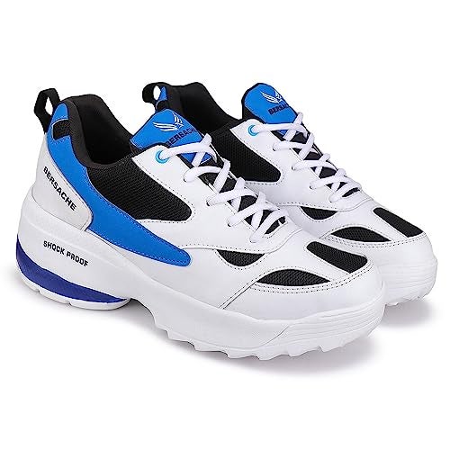 BERSACHE Premium Sports,Gym, Trending, Stylish Running Shoes for Men (White), 7 UK - Image 1
