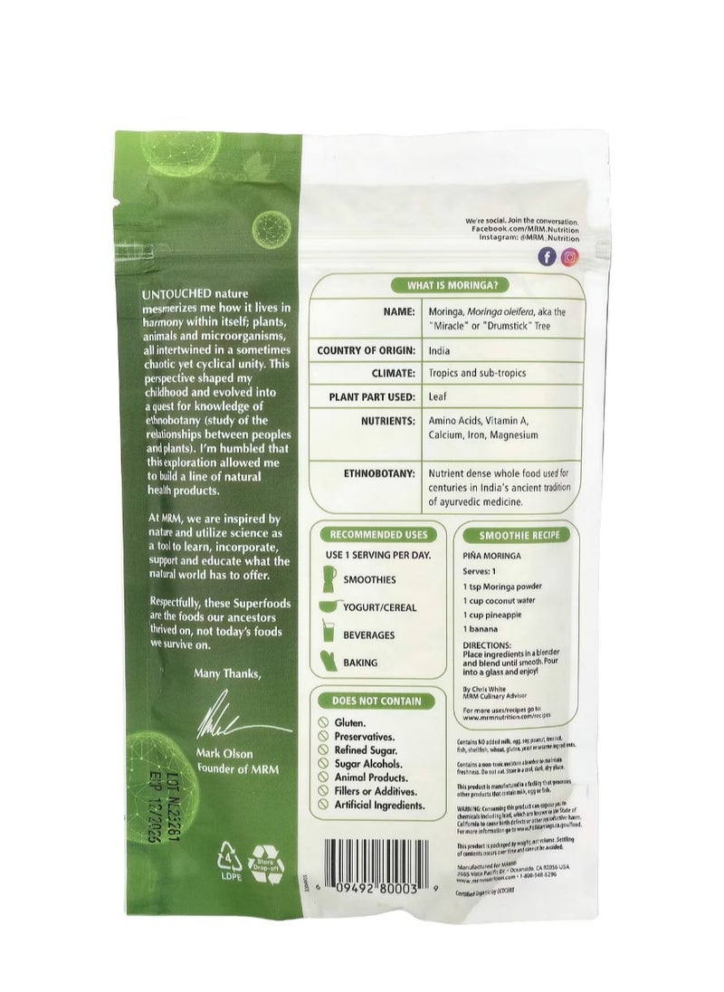 MRM Nutrition Organic Moringa Powder 8.5 oz (240 g)  - Image 2