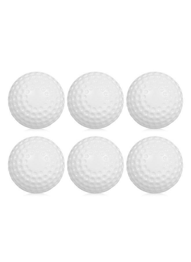 Generic - 6 Pack 9 Inch PU Dimpled Baseballs with Drawstring Carry Bag for Pitching Machine Practice - Image 1