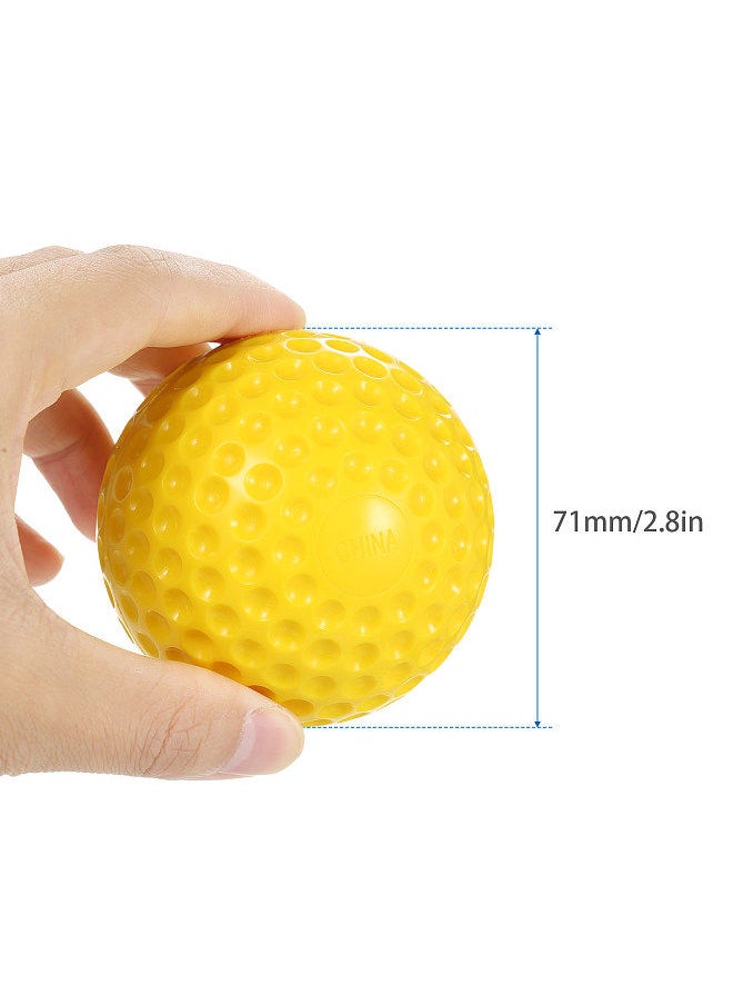 Generic - 6 Pack 9 Inch PU Dimpled Baseballs with Drawstring Carry Bag for Pitching Machine Practice - Image 1